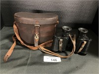 Vintage Helinox Binoculars, Leather Case.