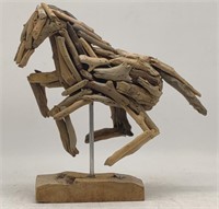 (E) Driftwood Horse Sculpture (15"×3"×16")