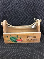 Folk Art Gathering Crate “Fresh Melons” Hand Made