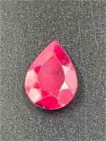 9.10 Carat Pear Cut Pigeons Blood Red Ruby GIA