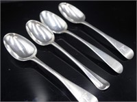 Four George III sterling silver table spoons