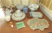 teapot, bowls, pottery, etc.