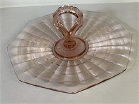 Tiffin Pink Depression Glass Tidbit Sandwich Tray