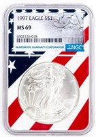 Coin 1997 American Silver Eagle NGC MS69