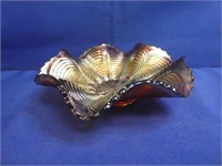 Amethyst Swirl Carnival Glass Bowl