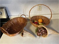 Cornucopias, Baskets, and Fruit