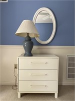 Chest of Drawers, Lamp & Mirror