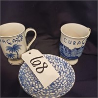 DELFT HAND PAINTED DELFLEUR HOLLAND MUGS