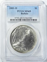 2001-D BUFFALO COMMEM DOLLAR PCGS MS-69