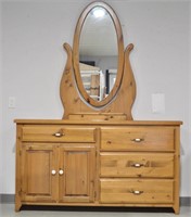 Pine Dresser With Mirror