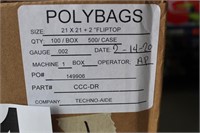 (500) Pack 21 x 21 Clear Poly Bags (U245)
