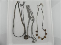 4 STERLING NECKLACES