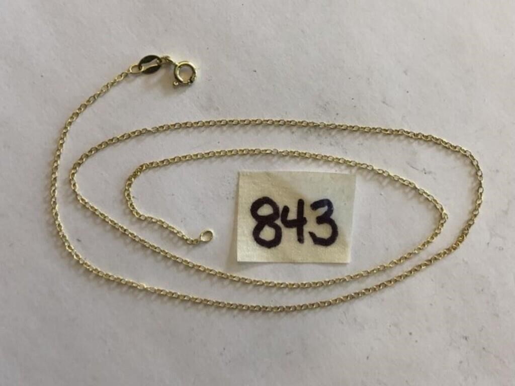 18" .925  Sterling Silver Gold Plated Delicate