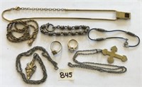 18K Gold Filled Ring 4 Necklaces, 2 Bracelets &