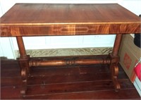 C. 1920 Arts & Crafts Teak Sofa Table w/ Inlay