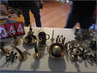 GROUP METAL ITEMS - CANDLESTICK HOLDERS, BOWL