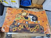 Scarecrow Autumn Doormat PumpkinOwl Fall 30" x 18"