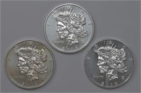 3 - Silver 1ozt Apocalypse Rounds (3ozt TW)