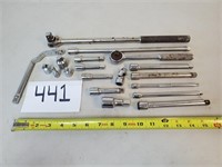 Assorted Ratchets, Extensions, Adapters, Etc.