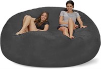 Chill Sack 8' Bean Bag Chair - Charcoal Microsuede