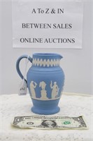 BLUE & WHITE WEDGWOOD JASPERWARE PITCHER