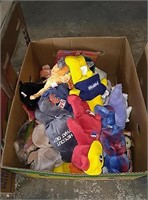 Box of beanie babies and more