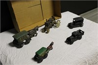Box of Cast Iron Toys
