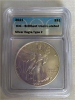 Brilliant Uncirculated Silver Eagle Type II