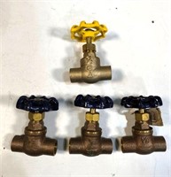 NEW- 1/2" brass valves - solder ends
