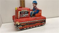 VINTAGE LARGE TIN LITHO BATTERY OP RAILROAD TOY