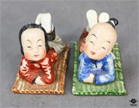 Occupied Japan Porcelain Boy & Girl Figurines