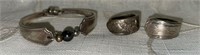 (3) Vintage Silver-Plated Spoon Bracelet & Spoon