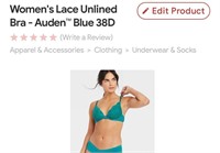 Auden women's 38D lace unlined bra