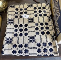 Blue and White Coverlet