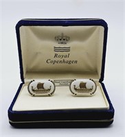 1960S Royal Copenhagen Porcelain Cufflinks