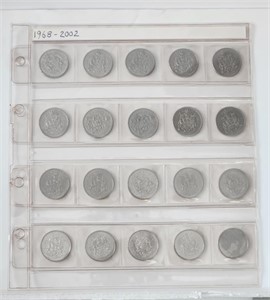 1968-2002 Canada 50 Cents Set of 20 Coins