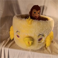 Baby Chick Easter Basket Soft Plush with Monkey