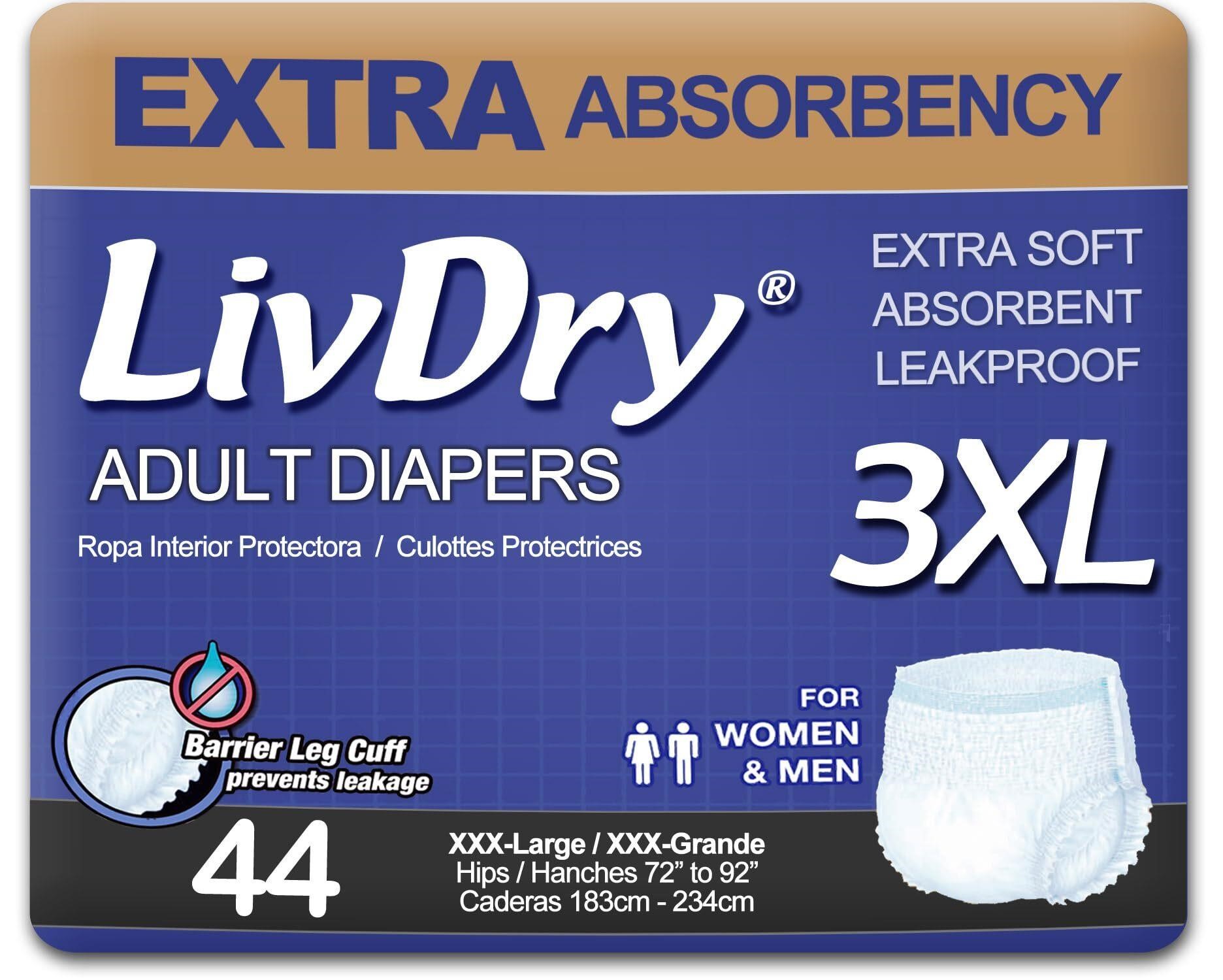 LivDry Adult Incontinence Underwear, Extra