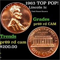 Proof 1963 Lincoln Cent TOP POP! 1c Graded pr69 rd