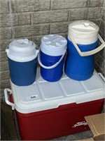 (1) Cooler and (3) Water Jugs