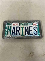 Custom made Marines license plate