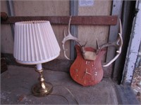 Lamp and deer horn clock