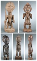 5 Congo style figures. 20th century.