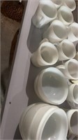Fire King white bowls and cups