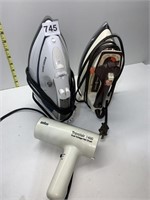 2 IRONS ONE BLACK AND DECKER AND GE IRON WITH