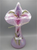 Fenton 11" Tulip JIP Handpainted vase.