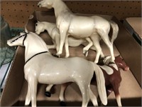 4 Unmarked Plastic Body Horses