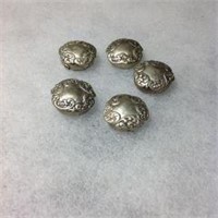 Silver Button Caps (5)