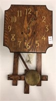 Vintage wood handcrafted pendulum wall clock 13 x