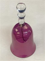K B? Purple Crystal Bell with fancy handle 5”